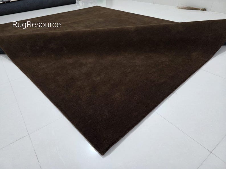 8x10 burgandy area rug -Modern Abstract solid plain Rug For LivingRoom Bedroom can be customize in any size and color walnut