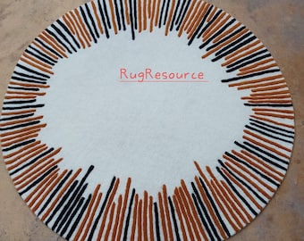 Diseñador redondo 7x7 pies Estética alfombra de área suave 100% lana tejida a mano para sala de estar decoración del hogar alfombra circular de regalo 8x8 9x9 10x10 14x14 15x15.