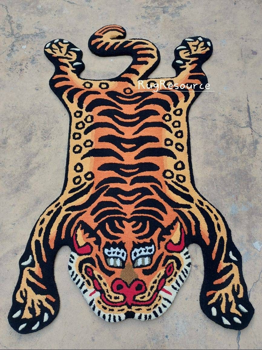 Pink Tibetan Tiger Rug Art Board Print for Sale by