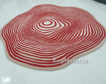 Alfombra de calidad superior de 9 x 9 pies, hecha a mano, de lana con mechones irregulares, para sala de estar, dormitorio, comedor, habitación de niños, hogar, 7 x 7, 8 x 8, 12 x 12