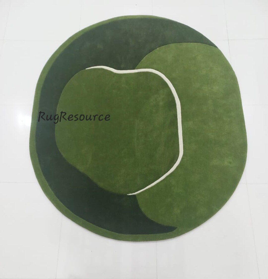 Premium Quality 9x9 Green Handtufted Modern Design100% Woolen Soft ...