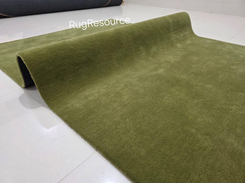 8x10 milano grüner Teppich - Handgeknüpfter Teppich für Wohnzimmer Schlafzimmer Flur 23x30 10x14 12x15. moss green