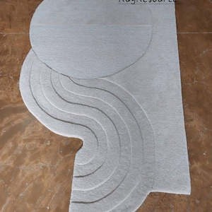 handmade tufted irregular shape area  rug for living room, bedroom