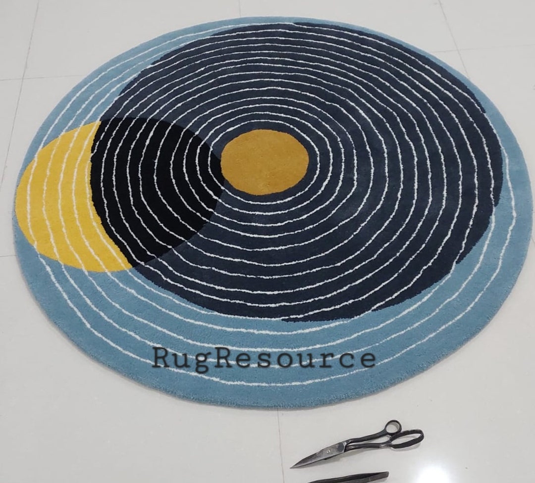 Circle Rug8x8 Round Rug Handmade Tufted Wool Rug Contemporary Rug for ...