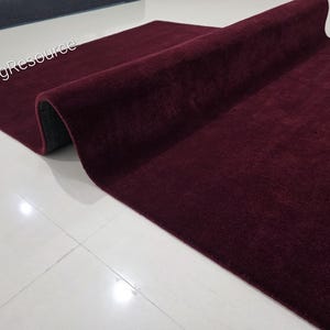 8x10 burgandy area rug -Modern Abstract solid plain Rug For LivingRoom Bedroom can be customize in any size and color deep wine