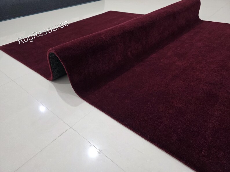 8x10 burgandy area rug -Modern Abstract solid plain Rug For LivingRoom Bedroom can be customize in any size and color deep wine