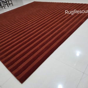 Alfombra de área de color bronce óxido de 8x10 - Alfombra de corte de bucle abstracto moderno hecha a mano de lana alfombra contemporánea con mechones para sala de estar dormitorio pasillo 6x9 9x12 10x14.