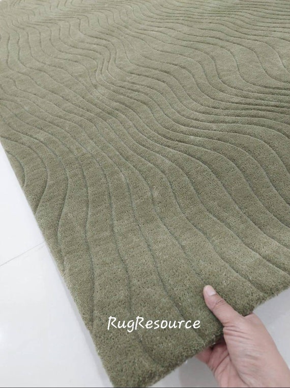 Green wool rug 8x10 high quality wool rug handtufted modern abstract rug sage green rug newzealand wool area rug for livingroom bedroom hall