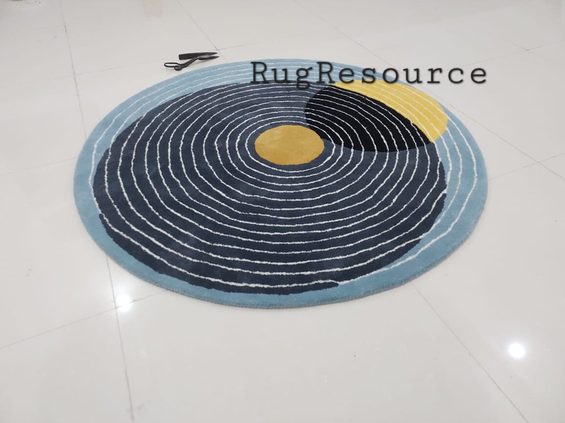 Circle Rug8x8 Round Rug Handmade Tufted Wool Rug Contemporary Rug for ...