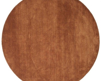 Bronze copper circle rug minimalist modern handtufted area rug for living room bedroom can be customized in any desired color size