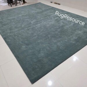 8x10 green area rug -Modern Abstract solid plain Rug handmade green rug for livingroom bedroom hall 9x12 10x14 12x15. pale green