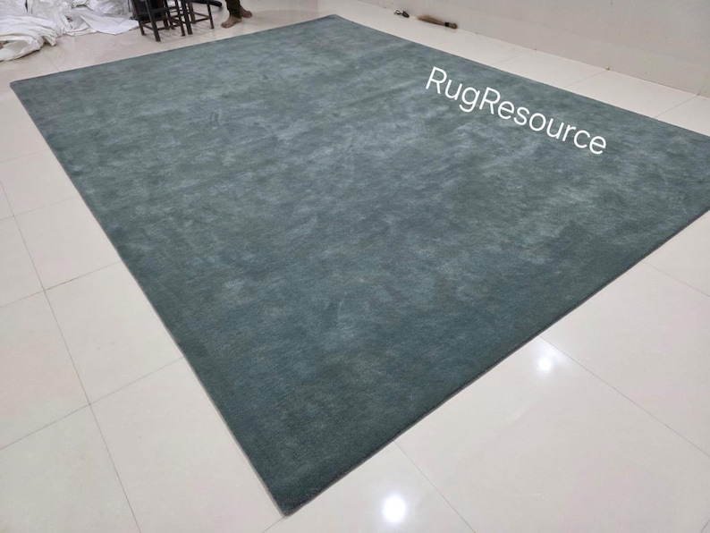 8x10 green area rug -Modern Abstract solid plain Rug handmade green rug for livingroom bedroom hall 9x12 10x14 12x15. pale green