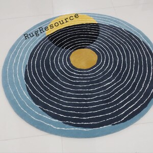 Circle Rug8x8 Round Rug Handmade Tufted Wool Rug Contemporary Rug for ...