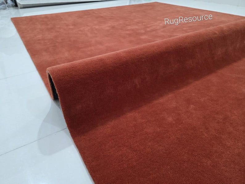 8x10 burgandy area rug -Modern Abstract solid plain Rug For LivingRoom Bedroom can be customize in any size and color terracota
