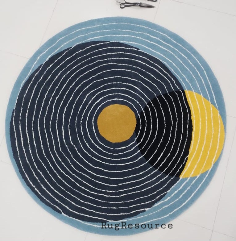 Circle Rug8x8 Round Rug Handmade Tufted Wool Rug Contemporary Rug for ...