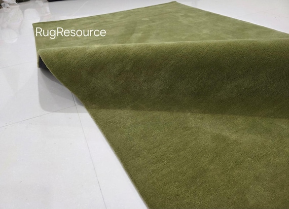 8x10 moss green  area rug -Modern Abstract solid plain Rug handmade  for livingroom bedroom hall 9x12 10x14 12x15.