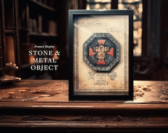 Exhibición de objetos de piedra y metal