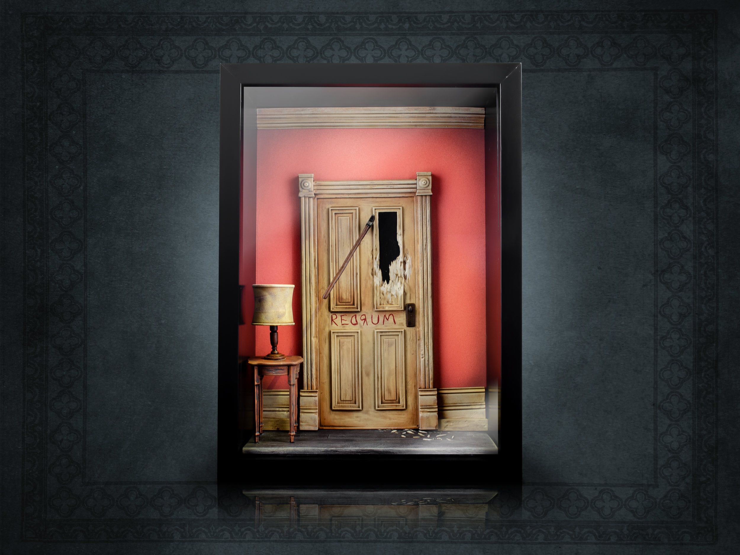 Framed Realistic 3D THE SHINING REDRUM Door Replica Diorama -  Sweden