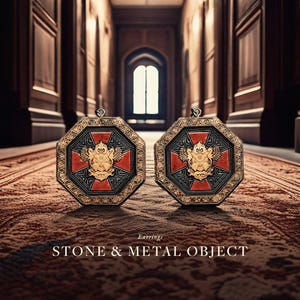 Stone & Metal Object Earrings