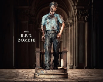 Raccoon Police Department Zombie Statue