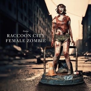 Raccoon City Female Zombie Statue