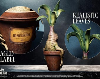 Handmade Mandrake Replica, Harry Potter Inspired Herbology Decor