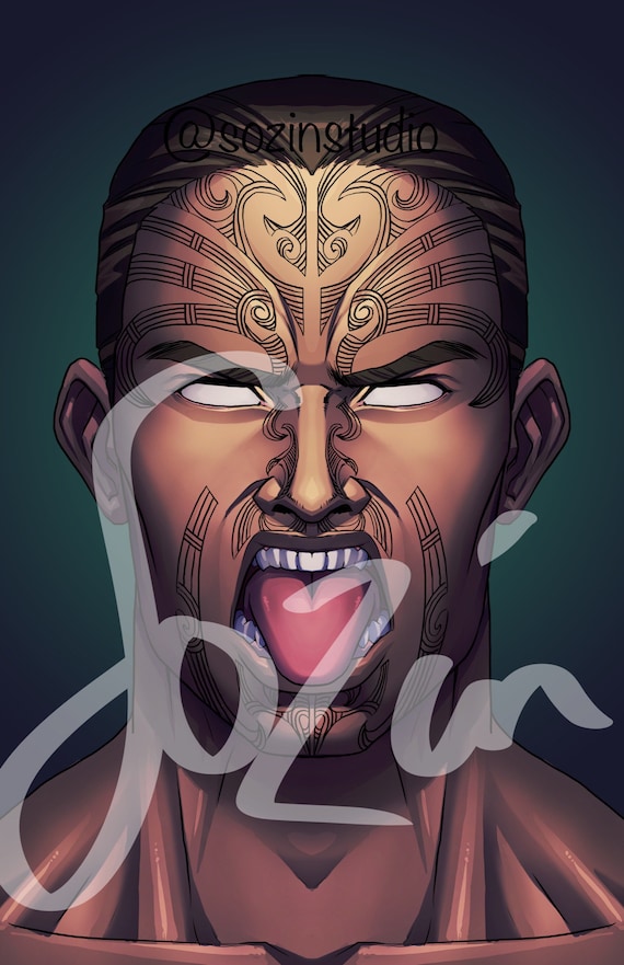Maori Pukana Print - Etsy Australia