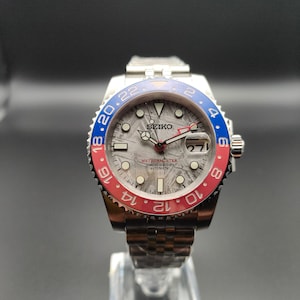 Orologio Diver automatico assemblato stile Sub GMT dial meteorite autentica