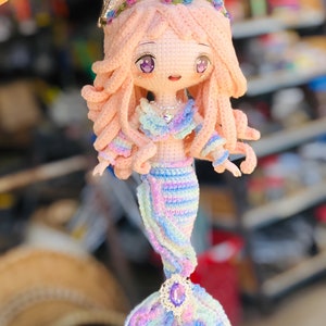 Meerjungfrau häkeln, Puppentasche, häkeln Umhängetasche, Amigurumi Prinzessin Tasche