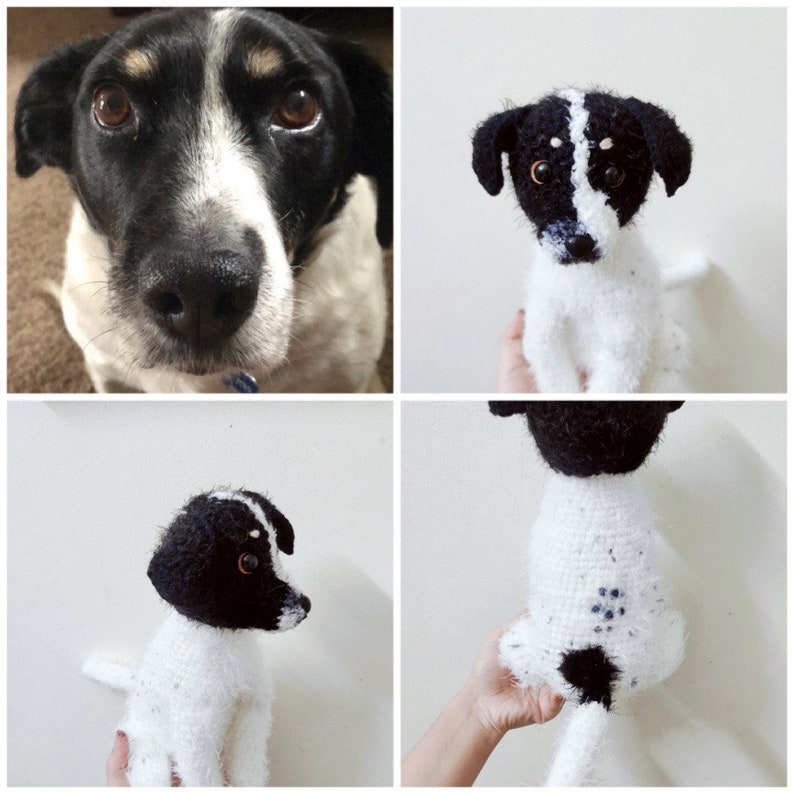 Chien au crochet personnalisé, chien en peluche personnalisé, animal en peluche personnalisé, cadeau personnalisé pour animaux de compagnie, mémorial pour animaux de compagnie, animal en peluche pour animaux de compagnie image 6