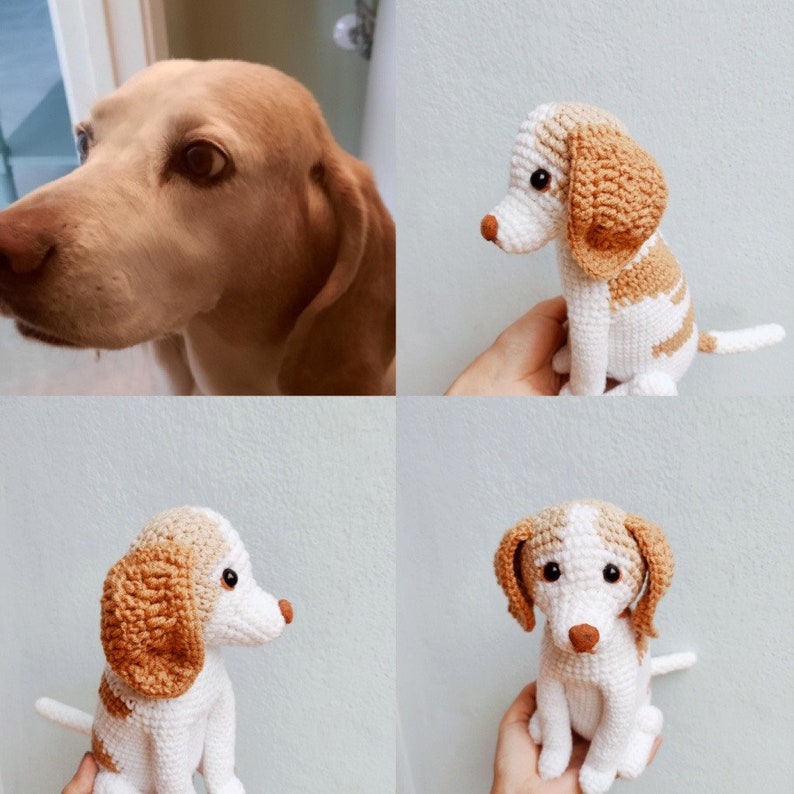 Chien au crochet personnalisé, chien en peluche personnalisé, animal en peluche personnalisé, cadeau personnalisé pour animaux de compagnie, mémorial pour animaux de compagnie, animal en peluche pour animaux de compagnie image 7