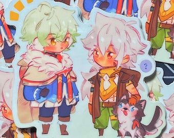 Genshin Impact - Alyosha and Razor Waterproof Sticker