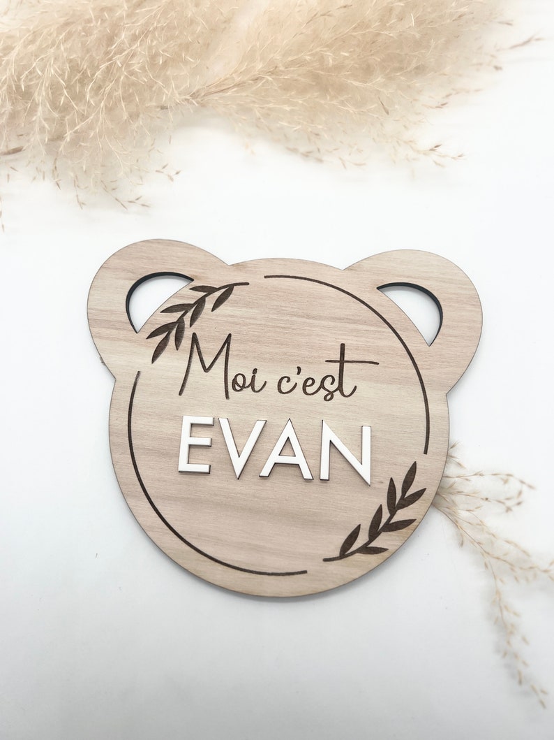 Carte bienvenue bébé avec ou sans Lot de Cartes Étapes en Bois pour Bébé - Personnalisables pour Immortaliser les Premiers mois de Bebe image 1