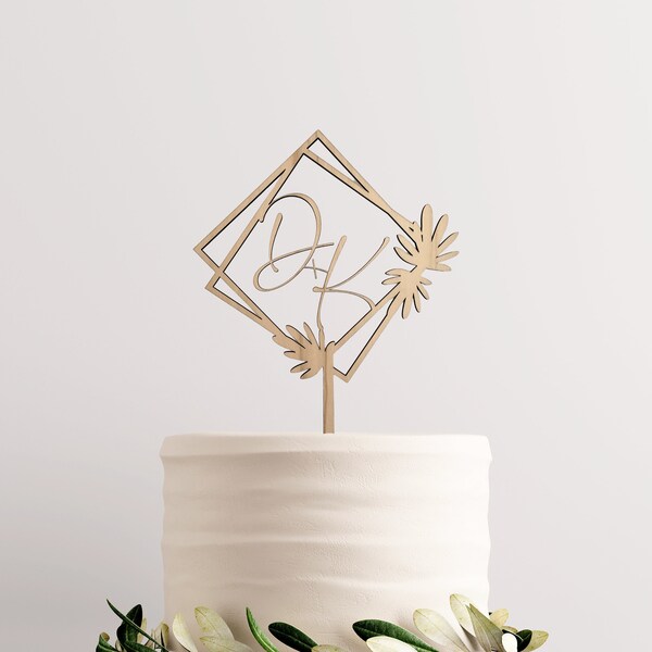 Cake topper personnalisé Initiales - Cake topper monogram - Décoration gâteau - Topper mariage - Wedding cake - Décoration mariage