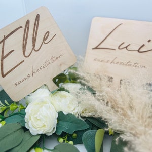 Pancartes jeu du Elle et Lui, Animation mariage 14cm19cm Elle ou Lui, Activité mariage, Pancarte personnalisée image 6