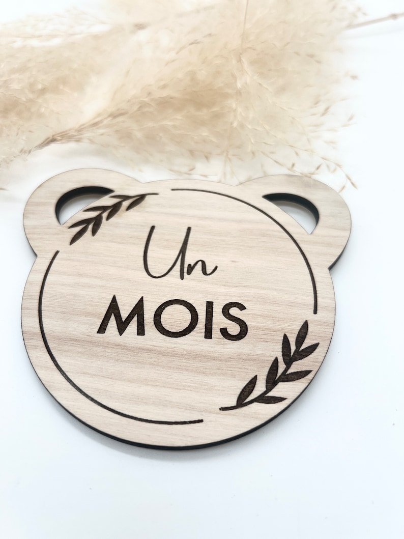 Carte bienvenue bébé avec ou sans Lot de Cartes Étapes en Bois pour Bébé - Personnalisables pour Immortaliser les Premiers mois de Bebe image 4