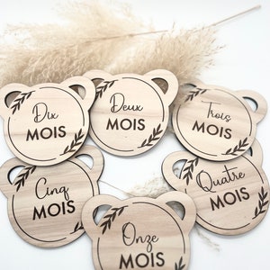 Carte bienvenue bébé avec ou sans Lot de Cartes Étapes en Bois pour Bébé - Personnalisables pour Immortaliser les Premiers mois de Bebe image 2