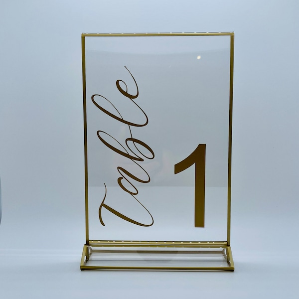 Numéro de table mariage en plexi - Numéro de table calligraphie en plexi - Numéro de table moderne en plexi - Numéro de table minimaliste