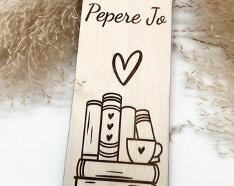 Marque page en bois personnalisé 15 Cm - Cadeau Maîtresse - Cadeau Ami