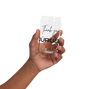 Thank You Jurgen Can-Shaped Glass - Football Fan Drinkware - LFC drinkware - Liverpool FC - LFC Gifts - Jurgen Klopp