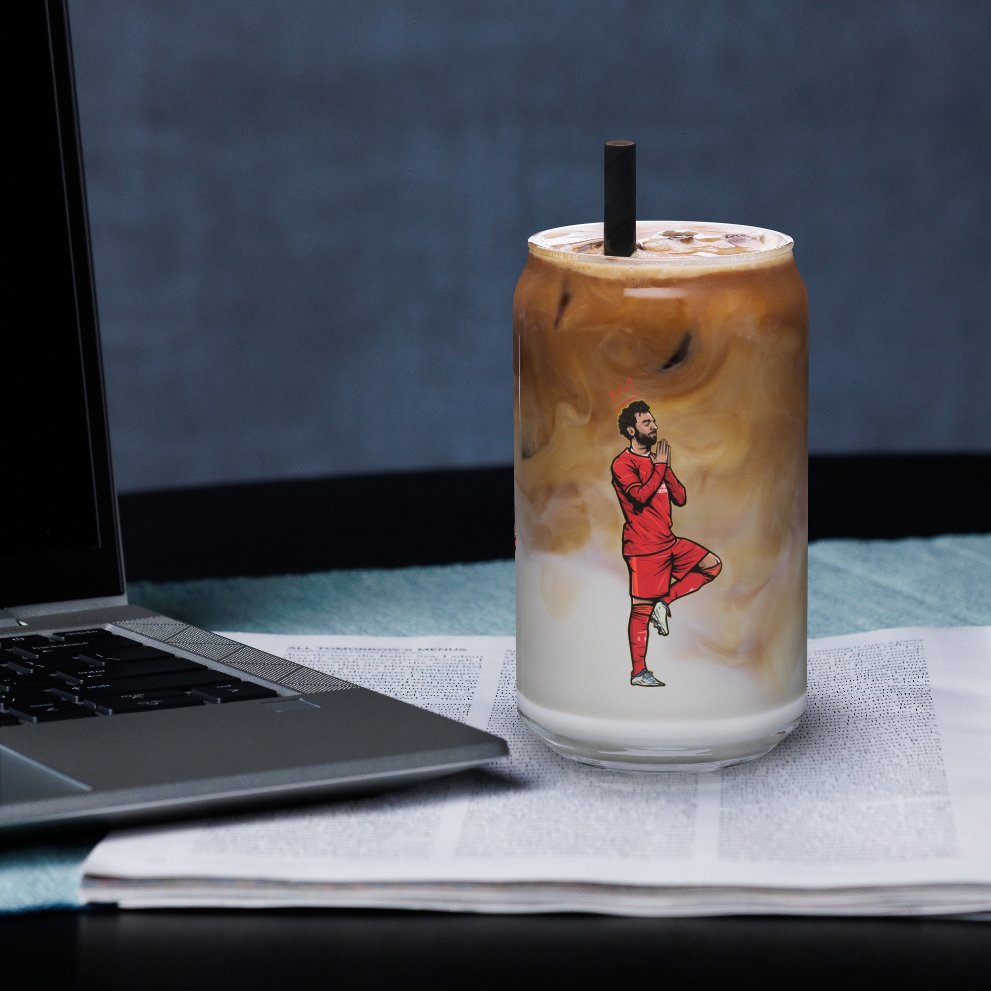 Mo Salah Can Shaped Glass| Premium Glassware| Toast to Mo Salah's Greatness with Fan Glassware| LFC Gift's | Men's Gifts | Stylish Glassware