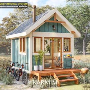 Hutplattegronden Tiny House 10 x 12' Architecturale pdf-blauwdruk 1 slaapkamer Plattegrond 120 SF Hutplattegronden Cottage Plattegrond Klein Tiny