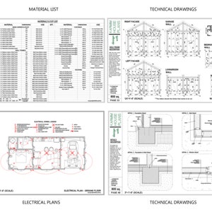 Barndominium House Plan Tiny House Floor Plans, 2 Bedroom 800 sq ft, w/ Loft Bedroom, Garage, Architectural Plans image 7