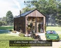 16'x28' Modern Cabin House Plans : Tiny Small BarnHouse Blueprints (PDF Download) I 2 Bed 1 Bath Cottage City House I Built Blueprints