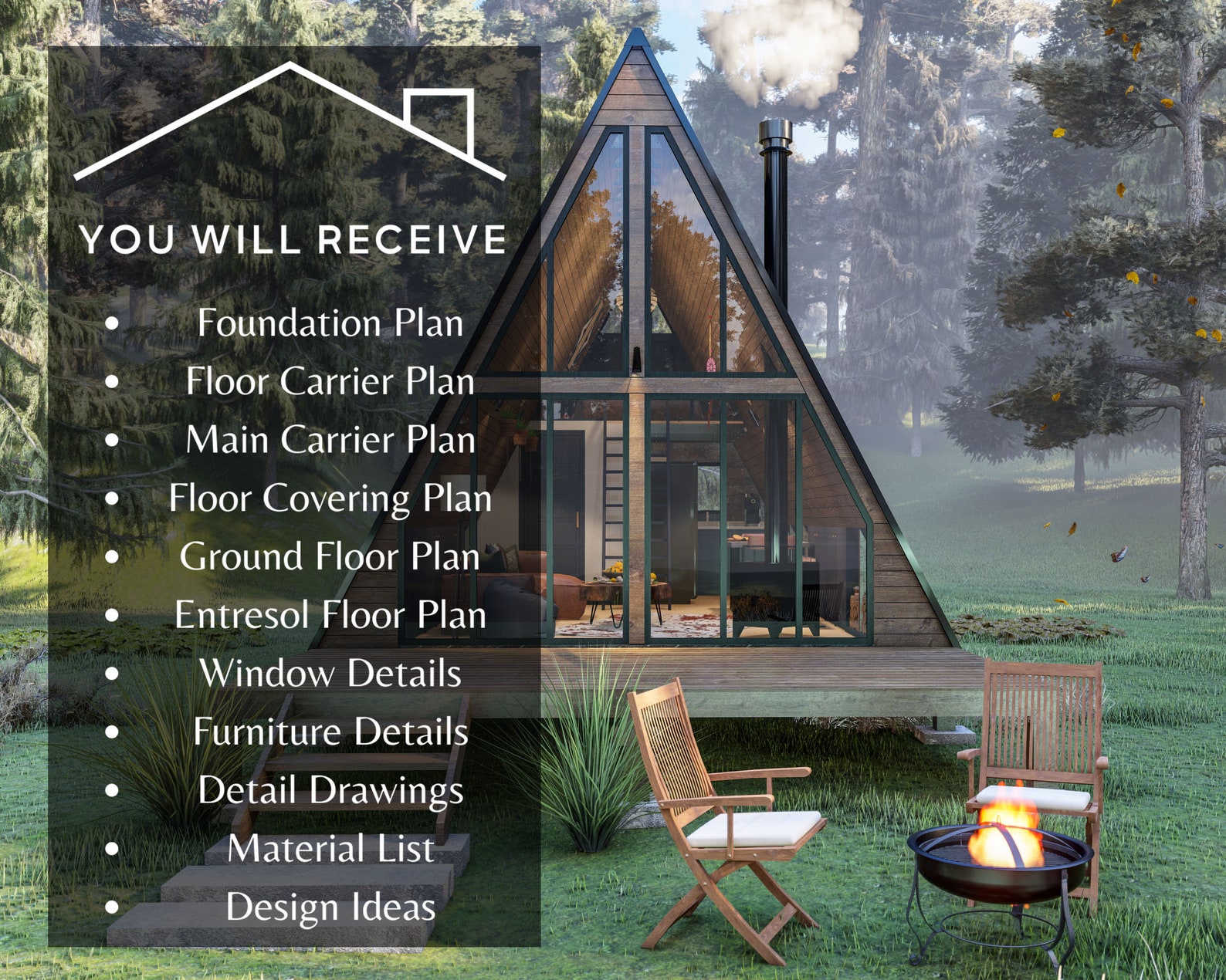 Tiny Aframe Cabin DIY Plans 16x24 Modern Cabin House Etsy Canada