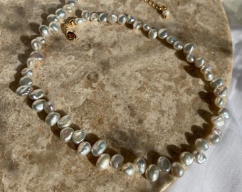 Collier de perles baroques Collier de perles simples Collier de perles simples Collier de perles véritables Tour de cou de mariée Collier de perles délicates