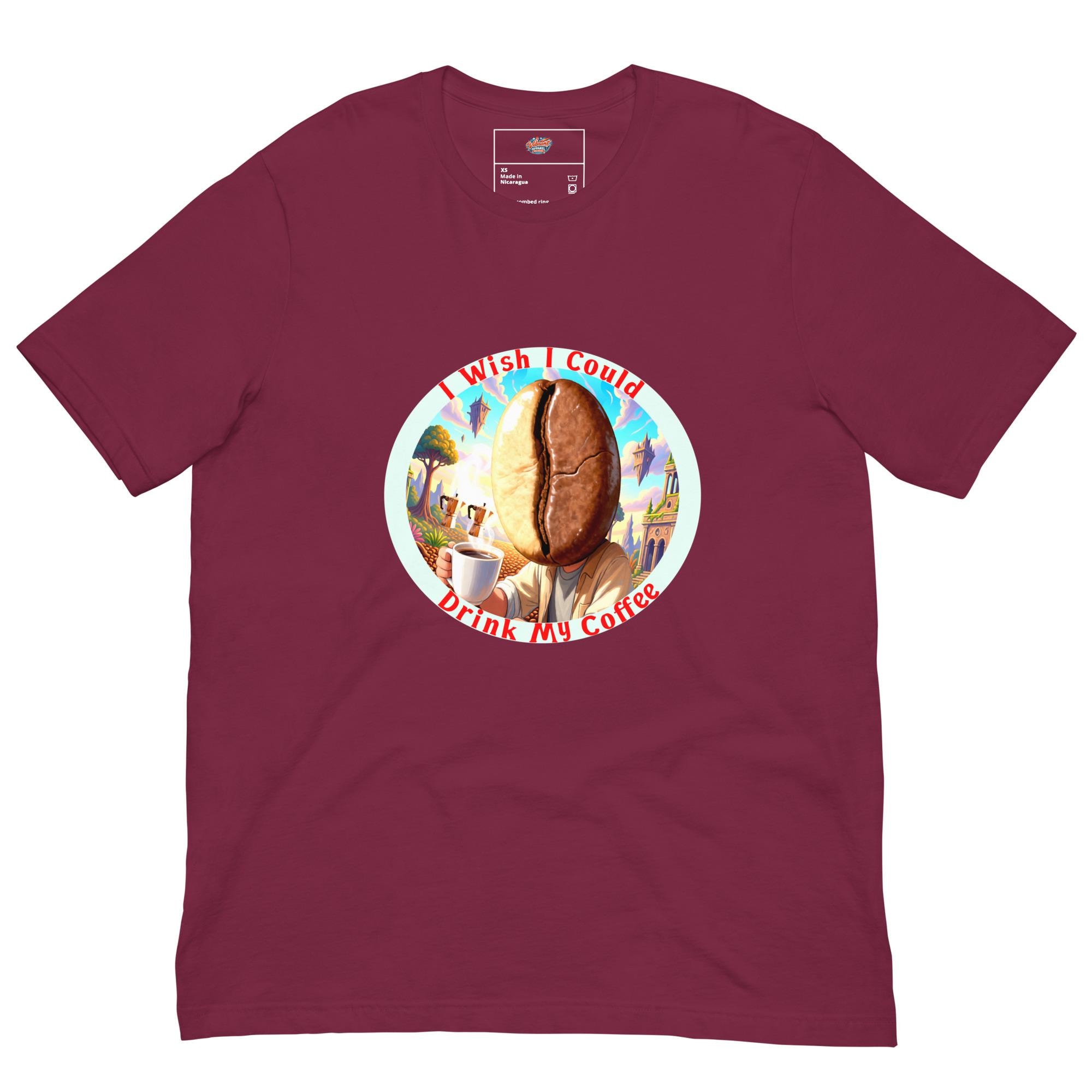 Coffee lover t-shirt, funny coffee bean graphic tee, unisex cotton crewneck