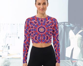 Star Mandala long-sleeve crop top | Recycled Polyester