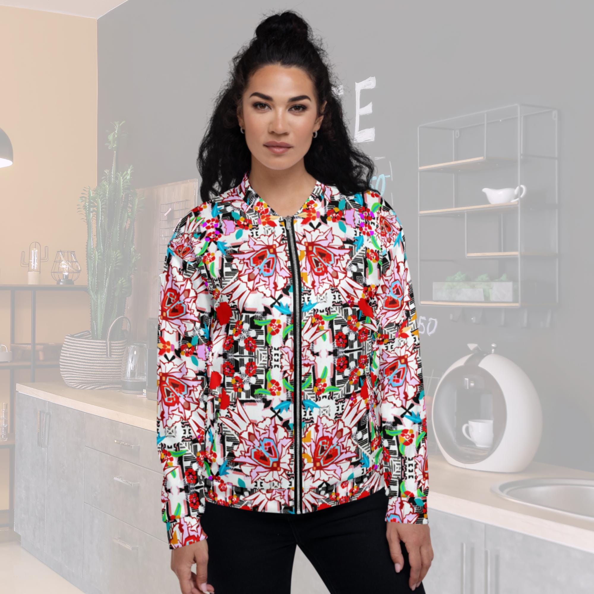 Floral Maze Bomber Jacket | Vibrant Apparel NZ
