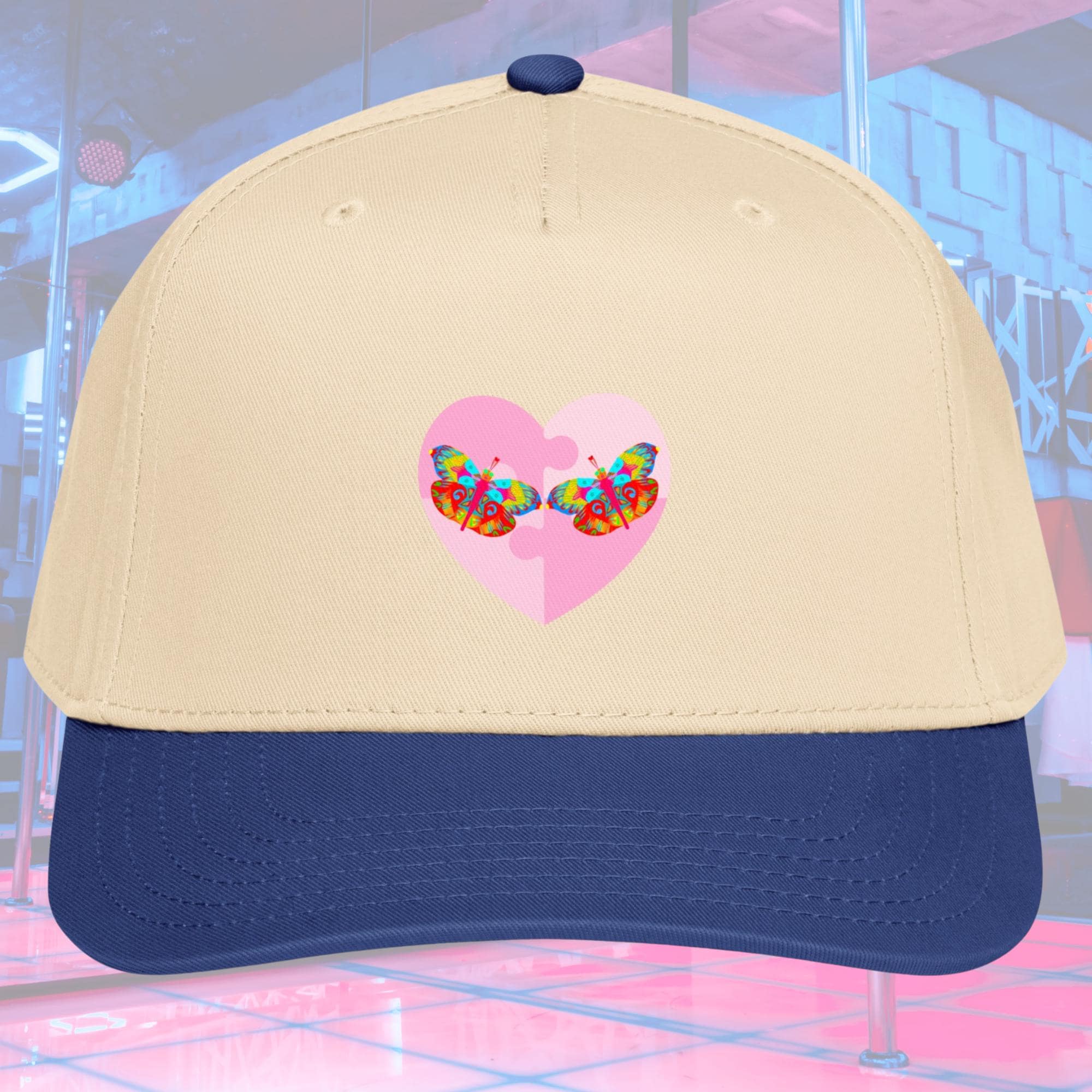 Butterfly Heart Baseball Cap, Women's Spring Summer Adjustable Snapback